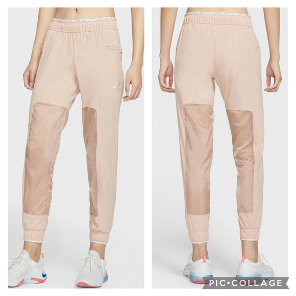 Nike Air Stone Pale Pink Mesh Detail Running Pants or Joggers Size Medium - Picture 2 of 16